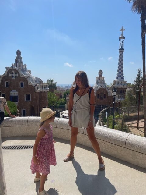 Parc Güell barcellona con bambini